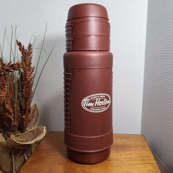 Vintage Tim Hortons 1 Litre Thermos with 2 Drinking Cups - Picture 14 of 16